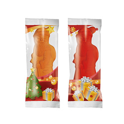 Fruchtgummi Weihnachtsmann im Flowpack INDIVIDUELL - Werbeartikel
