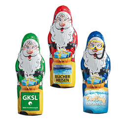 Schoko-Weihnachtsmann INDIVIDUELL - Werbeartikel