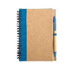 Recyceltes Notizbuch 70 Seiten SONORA PLUS, blau - Werbeartikel