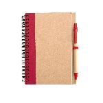 Recyceltes Notizbuch 70 Seiten SONORA PLUS, rot - Werbeartikel