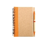 Recyceltes Notizbuch 70 Seiten SONORA PLUS, orange - Werbeartikel