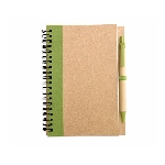 Recyceltes Notizbuch 70 Seiten SONORA PLUS, limettengr�n - Werbeartikel