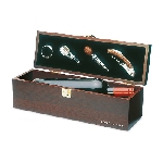 Holzweinkiste mit Accessoires COSTI�RES, holzfarben - Werbeartikel