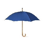 Regenschirm mit Holzgriff CALA, blau - Werbeartikel