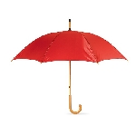 Regenschirm mit Holzgriff CALA, rot - Werbeartikel