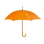 Regenschirm mit Holzgriff CALA, orange - Werbeartikel