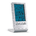 Wetterstation mit blauem LCD SKY, silber - Werbeartikel