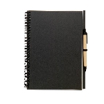 Recyceltes Notizbuch 100 Seiten BLOQUERO PLUS, schwarz - Werbeartikel