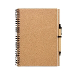 Recyceltes Notizbuch 100 Seiten BLOQUERO PLUS, beige - Werbeartikel