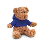 Teddyb�r mit Shirt JOHNNY, blau - Werbeartikel