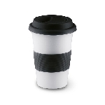 Keramikbecher TRIBECA, schwarz - Werbeartikel