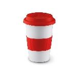 Keramikbecher TRIBECA, rot - Werbeartikel