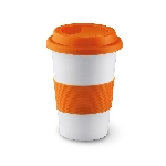 Keramikbecher TRIBECA, orange - Werbeartikel