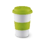 Keramikbecher TRIBECA, limettengr�n - Werbeartikel