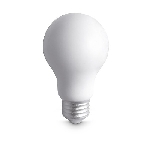 Anti-Stress-Gl�hbirne LIGHT, wei� - Werbeartikel