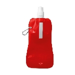 Faltbare Wasserflasche GATES, transparent rot - Werbeartikel