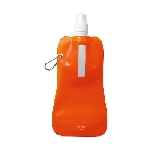 Faltbare Wasserflasche GATES, transparent orange - Werbeartikel
