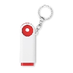 Schl�sselring mit Chip/LED COMPRAS, rot - Werbeartikel