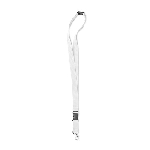 Lanyard mit Metalkarabiner LANY, wei� - Werbeartikel