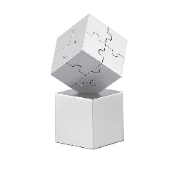 3D-Puzzle KUBZLE, silbermatt - Werbeartikel