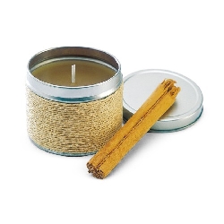Kerze mit Zimtduft DELICIOUS, beige - Werbeartikel