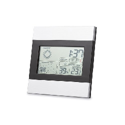 Wetterstation und Uhr RIPPER, silbermatt - Werbeartikel