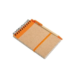 Recyceltes Notizbuch 80 Seiten SONORA, orange - Werbeartikel