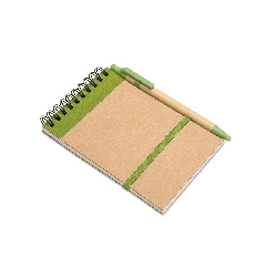 Recyceltes Notizbuch 80 Seiten SONORA, limettengr�n - Werbeartikel