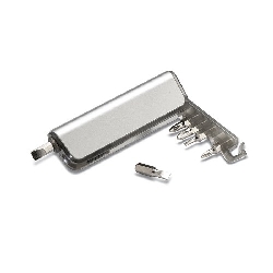 Taschenlampe mit Werkzeug ALUTOOL, transparent grau - Werbeartikel
