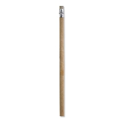 Bleistift mit Radiergummi STOMP, holzfarben - Werbeartikel