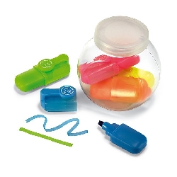 5 Verschiedene Textmarker FUN FOR FIVE, bunt - Werbeartikel