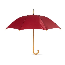 Regenschirm mit Holzgriff CALA, burgunderrot - Werbeartikel