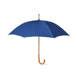 Regenschirm mit Holzgriff CALA, blau - Werbeartikel