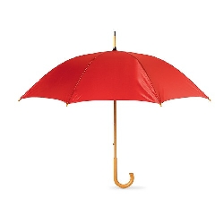 Regenschirm mit Holzgriff CALA, rot - Werbeartikel