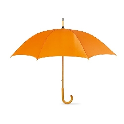 Regenschirm mit Holzgriff CALA, orange - Werbeartikel