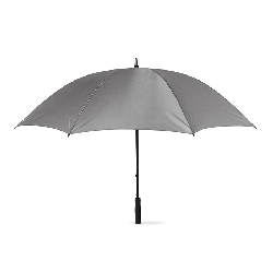 Regenschirm mit Softgriff GRUSO, grau - Werbeartikel