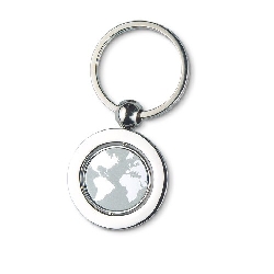 Schl�sselring GLOBY, silber - Werbeartikel