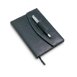 Notizbuch mit Kugelschreiber NOVA, schwarz - Werbeartikel