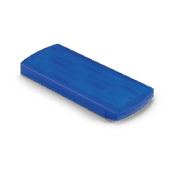 Pflasterbox EVAN, transparent blau - Werbeartikel