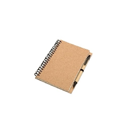 Recyceltes Notizbuch 70 Seiten BLOQUERO, beige - Werbeartikel