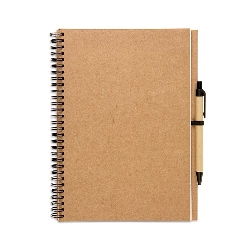 Recyceltes Notizbuch 100 Seiten BLOQUERO PLUS, beige - Werbeartikel
