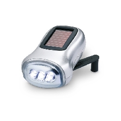 Dynamo Taschenlampe DYNASOL, silbermatt - Werbeartikel