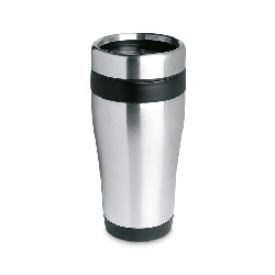 Becher aus rostfreiem Stahl TRAM, schwarz - Werbeartikel