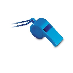 Trillerpfeife mit Band REFEREE, blau - Werbeartikel