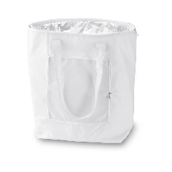 K�hltasche f�r Einkauf faltbar PLICOOL, wei� - Werbeartikel