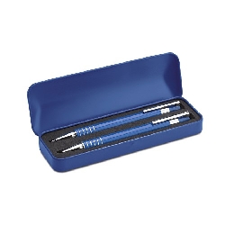 Kugelschreiber-Set ALUCOLOR, blau - Werbeartikel
