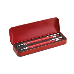 Kugelschreiber-Set ALUCOLOR, rot - Werbeartikel