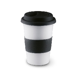 Keramikbecher TRIBECA, schwarz - Werbeartikel