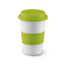 Keramikbecher TRIBECA, limettengr�n - Werbeartikel