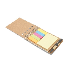 Notizbuch mit Klebezetteln MULTIBOOK, beige - Werbeartikel